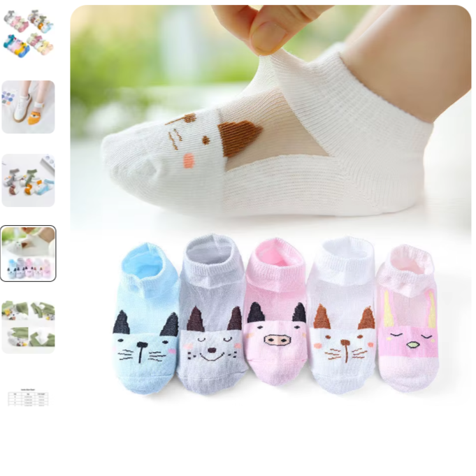 Summer Kids Socks Thin Comfortable Breathable Baby Socks Cotton Mesh Children's Socks