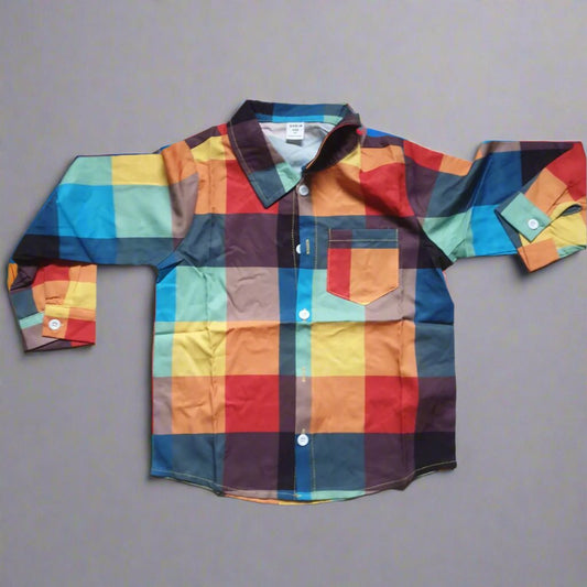 Colour Block Vintage Long Sleeve Shirt Boy 3 Years