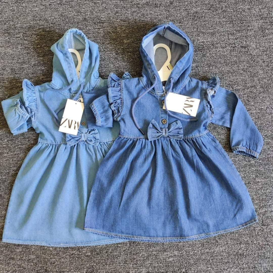 Baby/Toddler Girl Jean Dress with Hoodie